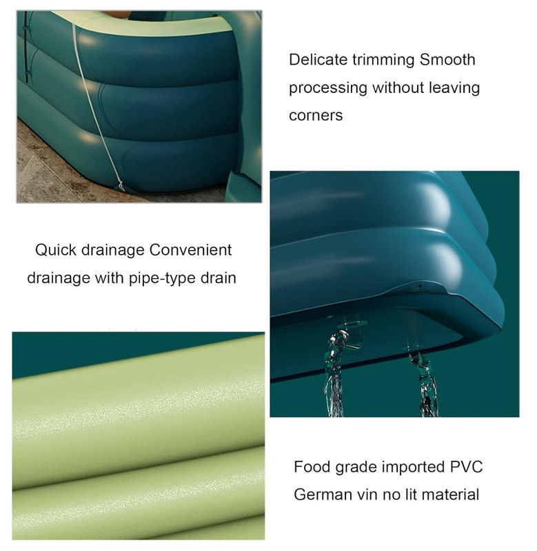 EXTRA LARGE Inflatable Pool with Slide /Canopy/ dust cover 118.11" x118.11"x9.06 gallery