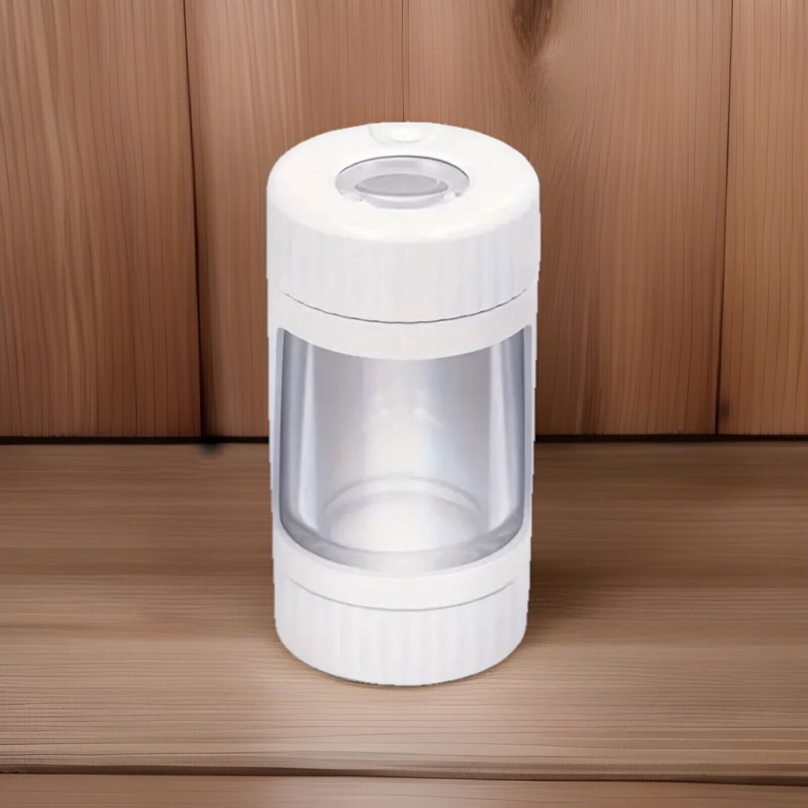 Glowing 4 in 1 Stash Jar, Magnifying LED Lid, Grinder, One Hitter, White gallery