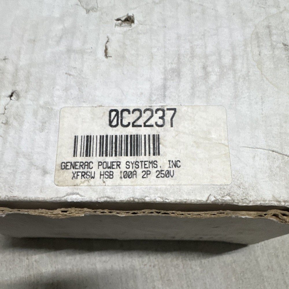 Generac 0C2237 Transfer Switch 100A 2P 250V for Generator Black