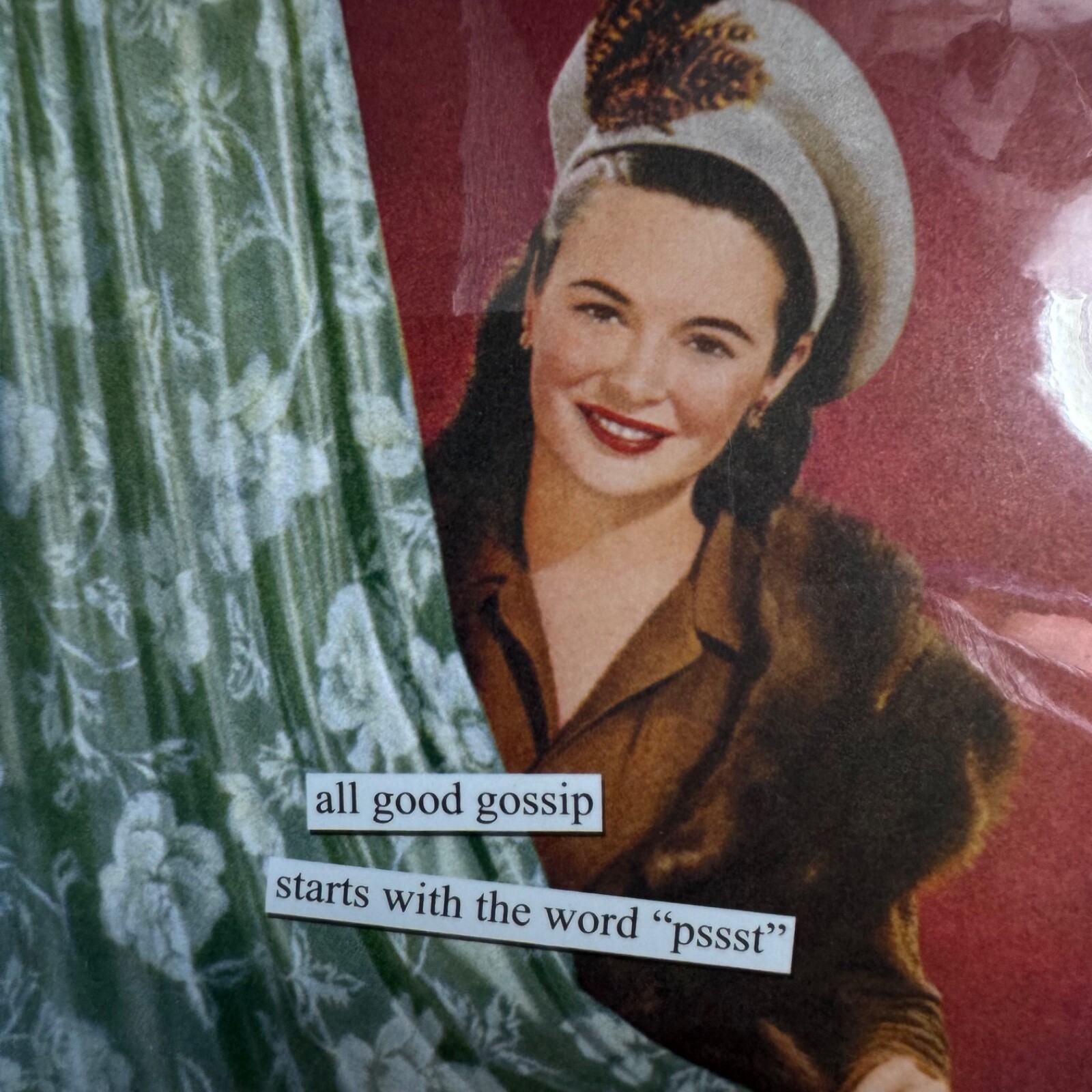 Anne Taintor All Occasion BLANK Greeting Card 36797 Retro 50s Women Mink Gossip gallery