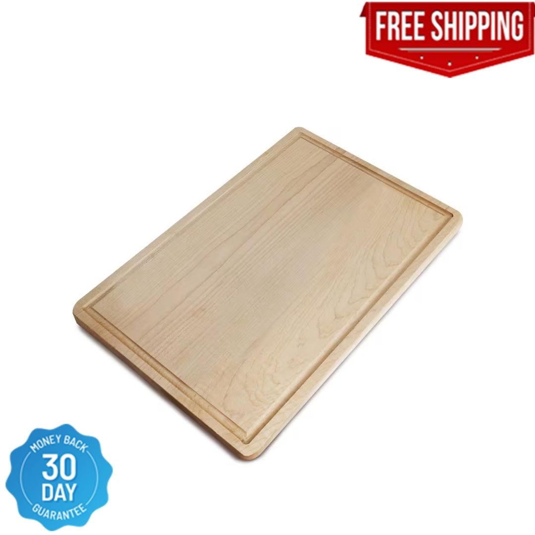 Maple Cutting Board Wood Reversible Juice Groove American Hardwood Durable 18x12 gallery