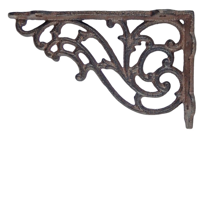 2 Small Shelf Brackets Scrolls Cast Iron Brace Antique Style 5 1/4 x 3 1/4 inch gallery