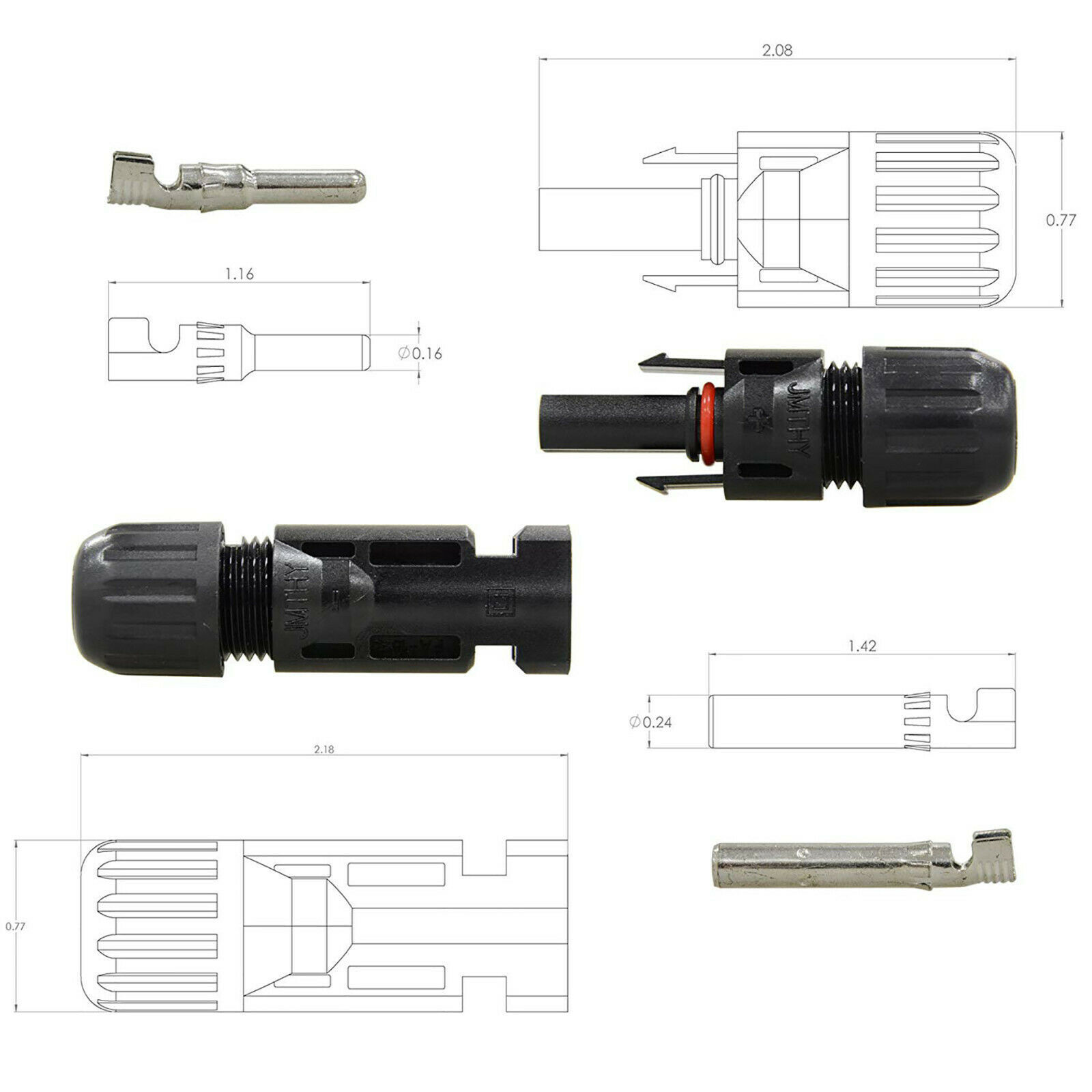 10 Pairs Solar Panel Cable Wire Connectors Kit Male & Female Waterproof Adapter gallery
