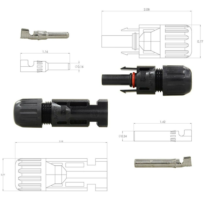 10 Pairs Solar Panel Cable Wire Connectors Kit Male & Female Waterproof Adapter gallery