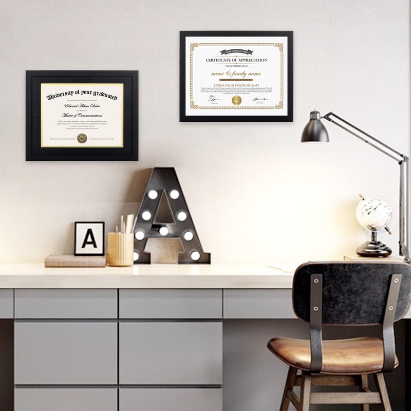 11X14 Diploma Frame Certificate Degree Document Frame with High Definition Glass gallery