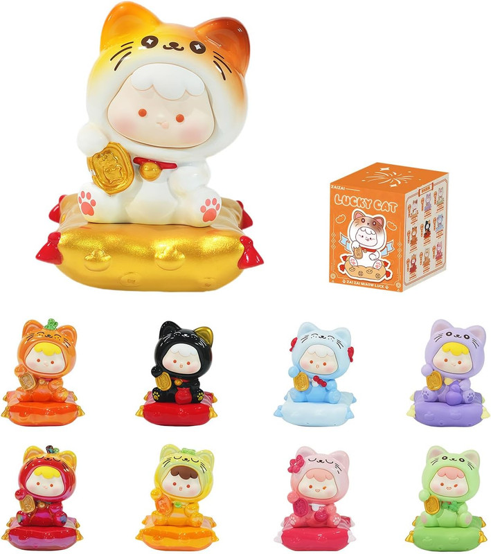 Lucky Cat Series Blind Box Figures, Random Design Action Figures Collectible ... gallery