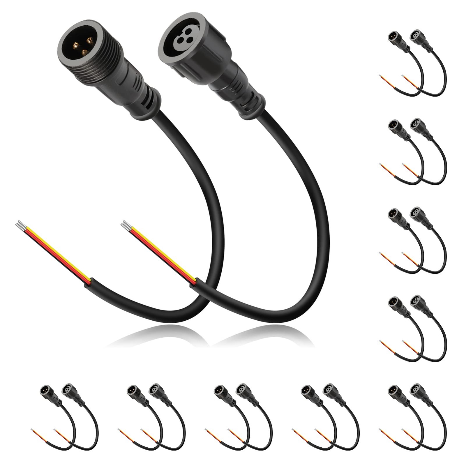 Evertine Waterproof Wire Connectors 3 Pin 20in Xconnect Electrical Pigtail, 3 gallery