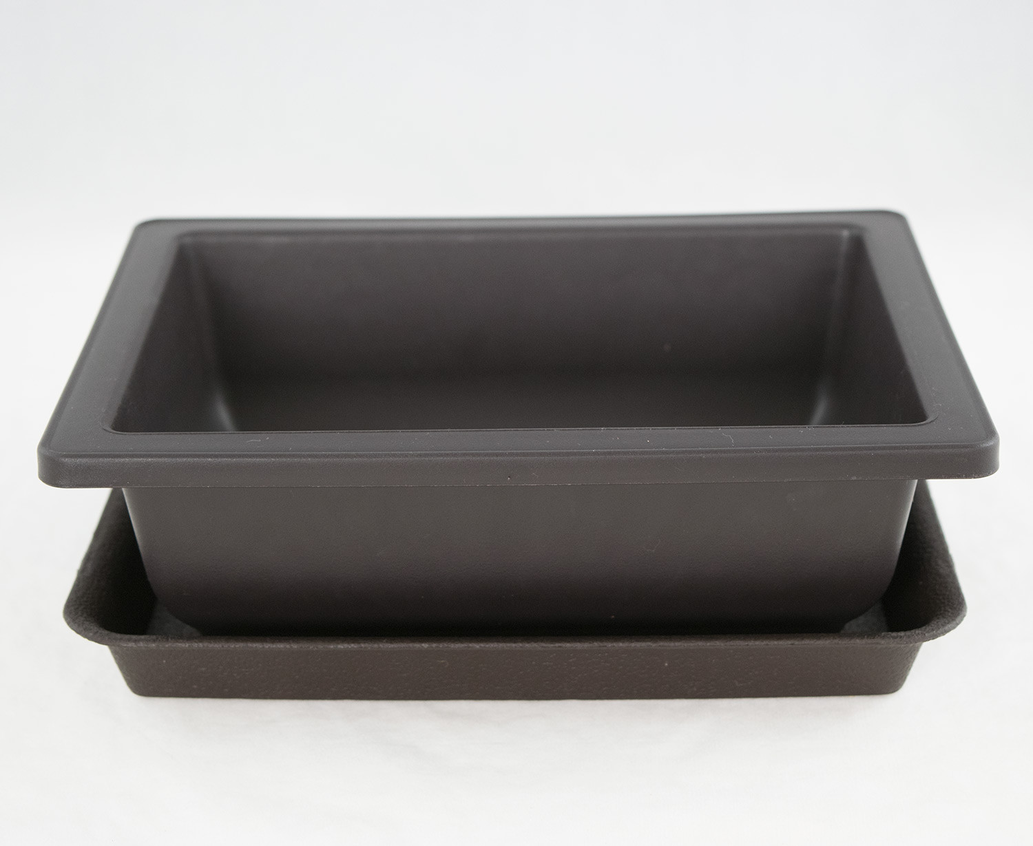 Rectangular Brown Plastic Bonsai Training Pot + Tray Set - 8.5"x 6.5"x 2.75" gallery