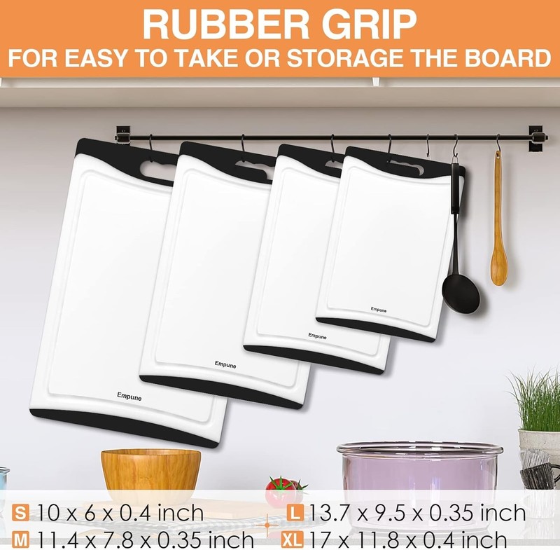 Extra Large Cutting Boards, Plastic Cutting Boards for Kitchen Set of 4 Cutti... gallery