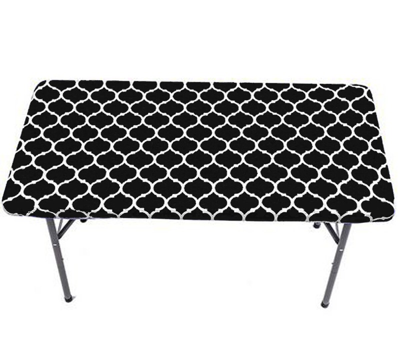Vinyl Fitted Tablecloth Elastic Edge Flannel Backing Waterproof PVC Table Cover gallery