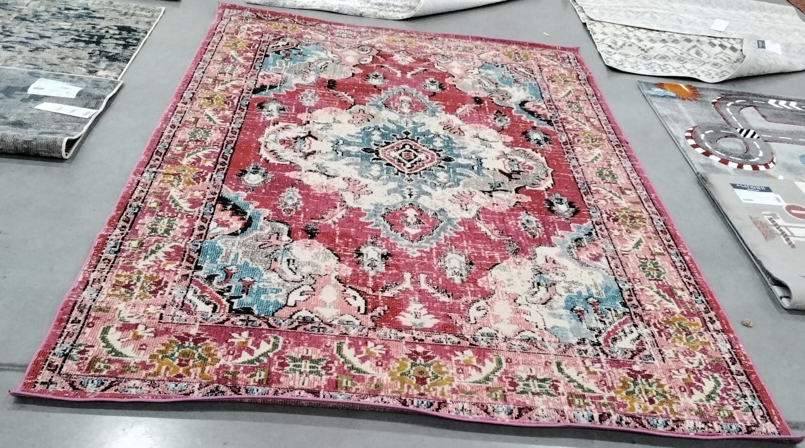 PINK / MULTI 6'-7" X 9'-2" Back Stain Rug, Reduced Price 1172759475 MNC243D-6 gallery