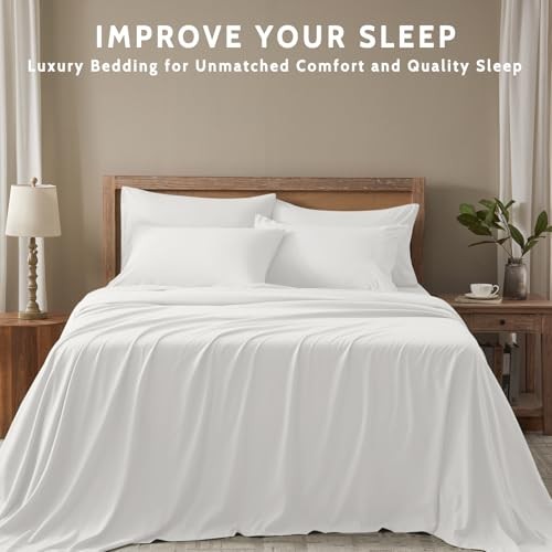 Sheet Set - 6 Piece Sheets Size Bed Set - Breathable & Cooling Queen White gallery
