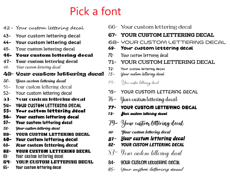 Custom Text Vinyl Lettering Personalized Sticker decal ANY TEXT ANY NAME FONTS gallery