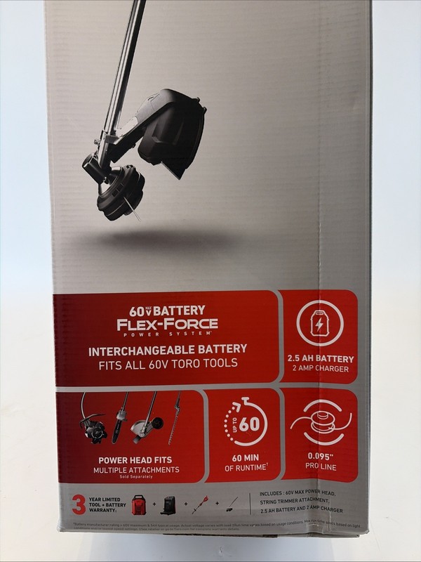 Toro 60V MAX 16in. Attachment Capable String Trimmer 2.5Ah Battery and Charger gallery
