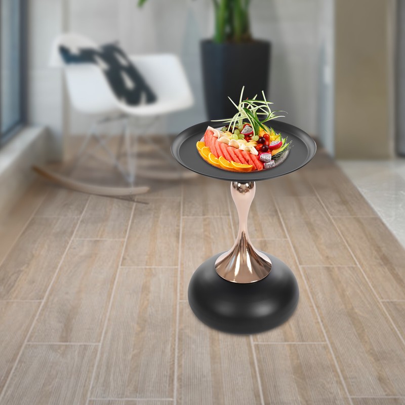 Round Side Table Metal Sofa Small End Table Drink Table for Living Room Bedroom gallery