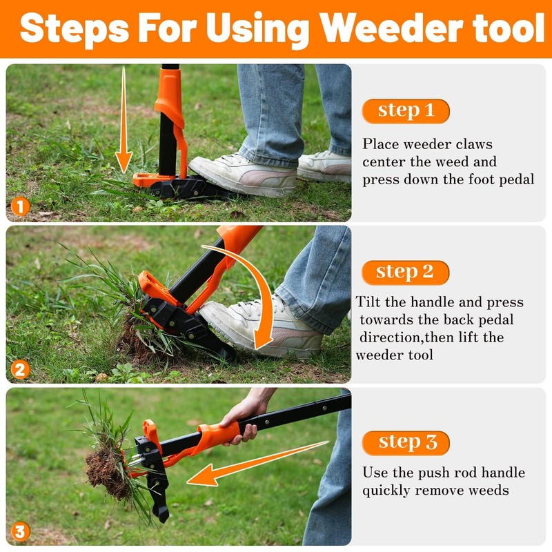 Weed Puller Tool, Stand Up Weed Puller Heavy Duty, Weeding Tool with 39" Ergo... gallery