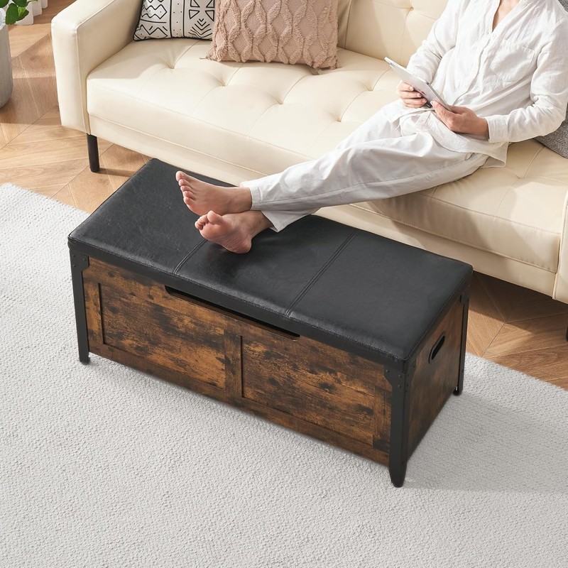 Multi-Functional Storage Chest w/ Cushion Seat – 300lb Capacity Shoe Bench Trunk gallery
