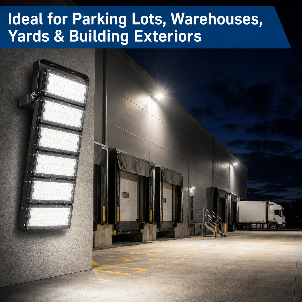 500W LED Flood Light 5000K Commercial Outdoor Area Parking Lot Light gallery