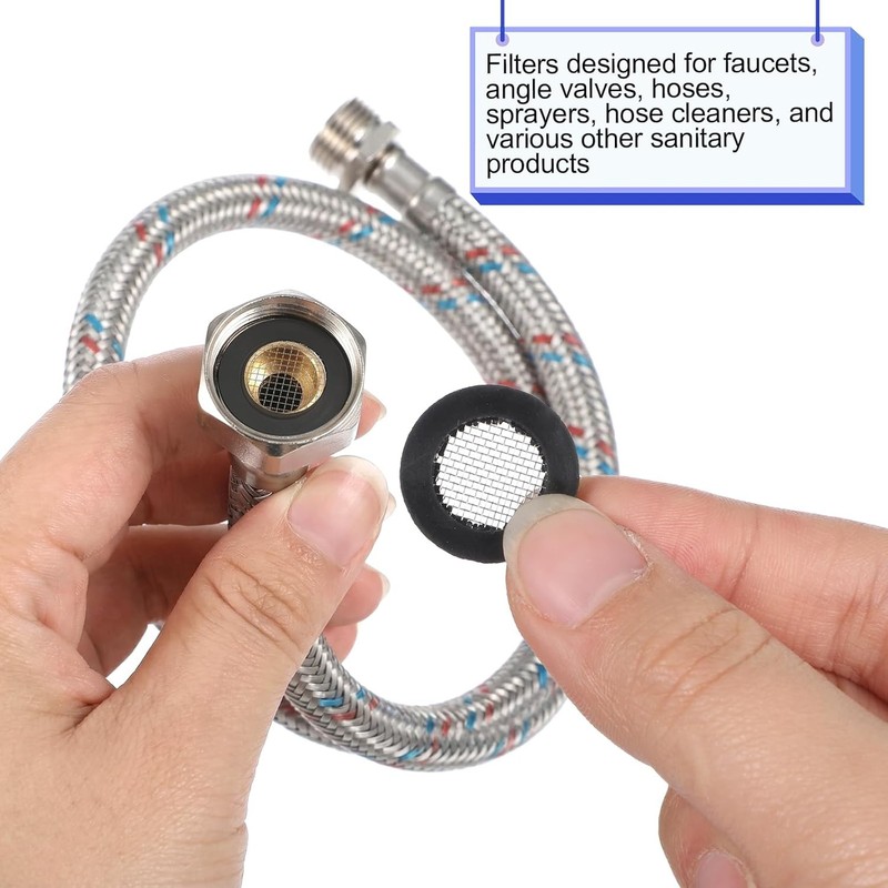 20pc Shower Head Filter Gaskets & Washers 1/2" Stainless Steel Screen Mesh Seal gallery