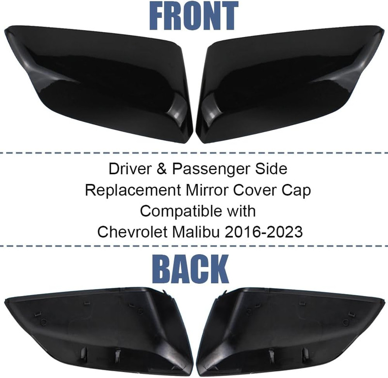 Side Mirror Cover Cap Compatible with Chevrolet Malibu 2016-2024 Replaces Drive gallery
