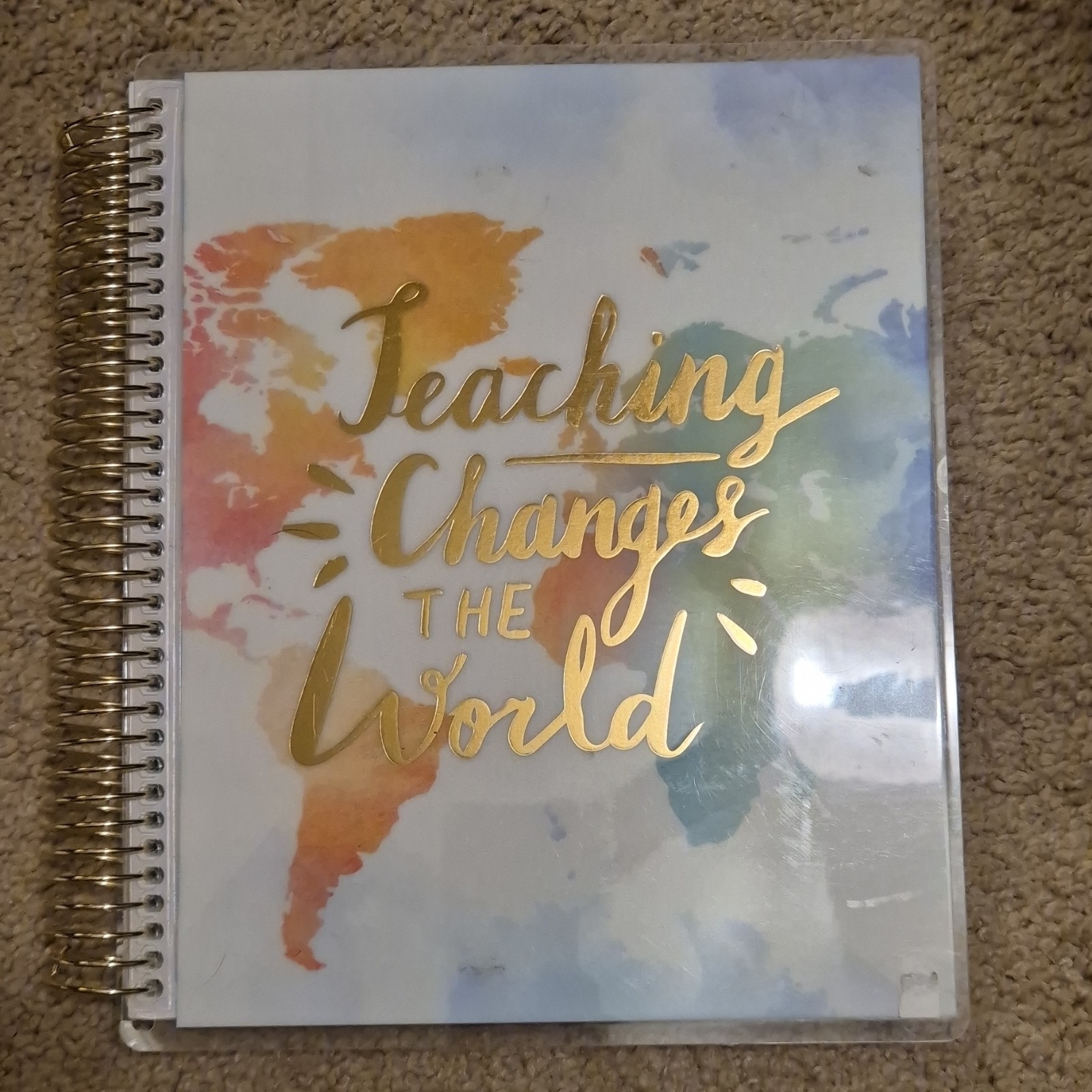12-Month Teacher Planner Multicolor Spiral Bound Tabs Stickers gallery