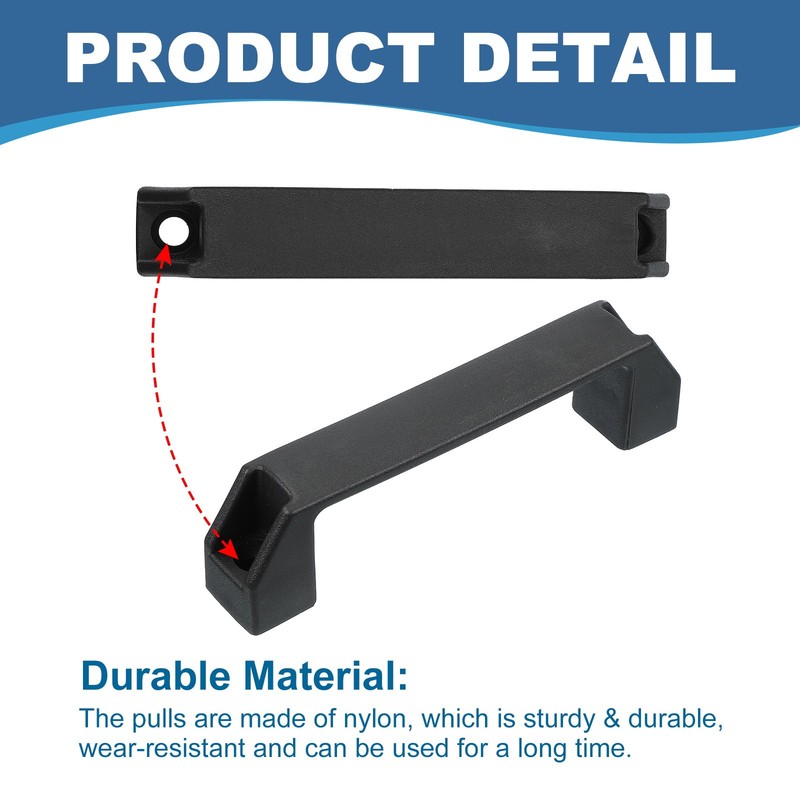 2 Pcs Plastic Pull Handles 150mm Hole Centers Square Drawer Pulls Black gallery