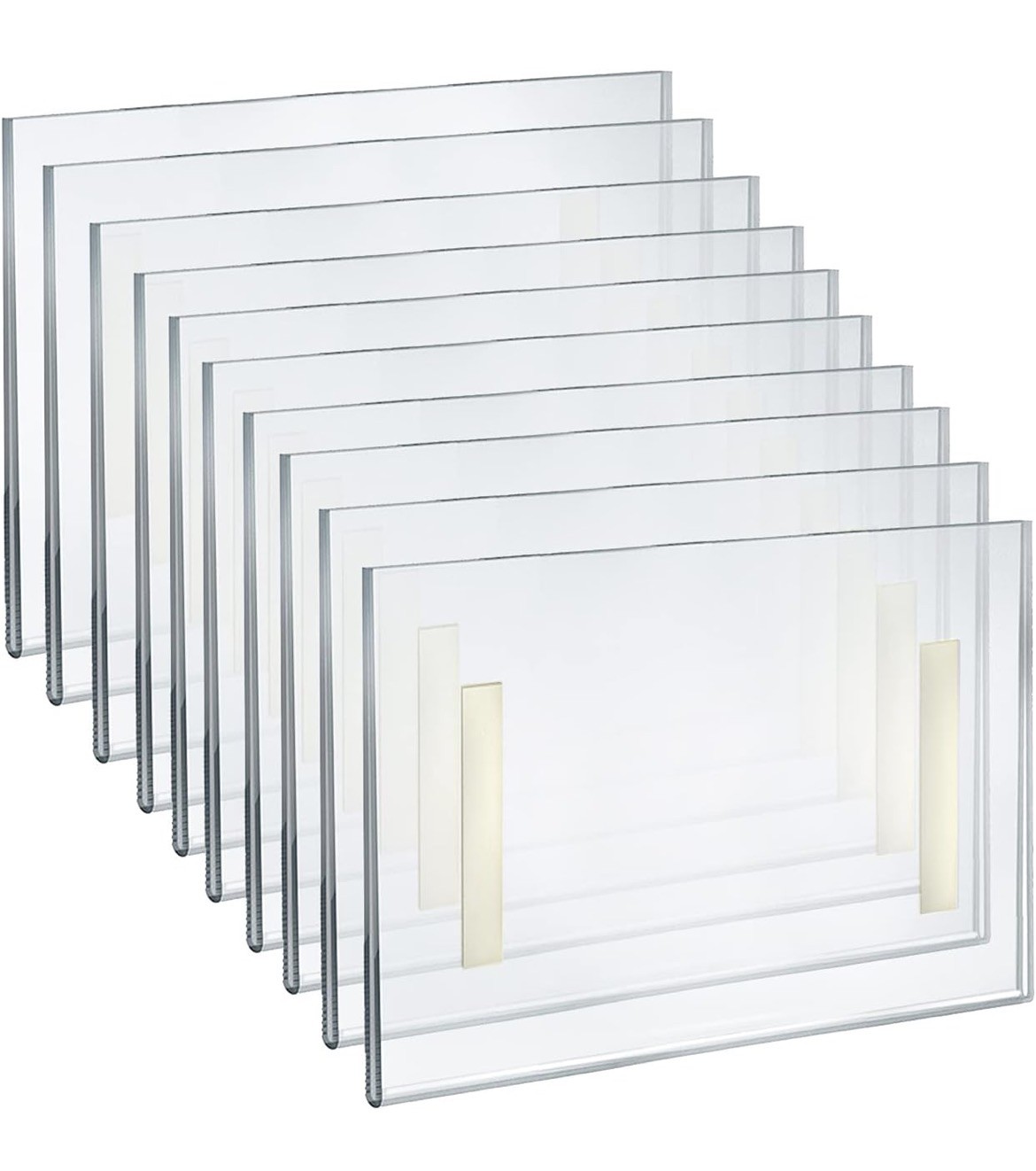 Self Adhesive Clear Acrylic Wall Sign Holder Frame 11" W x 8.5" H - 10 Pack Azar gallery