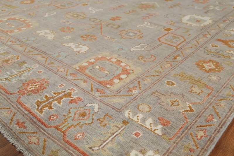 Vegetable Dye All-Over Pattern Oushak Wool Handmade Rug 6x8 ft Turkish Carpet gallery