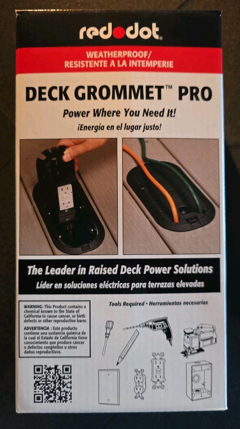 Red Dot Deck Grommet Pro - Hidden Outlet Box For Decking - Power Where You Need gallery