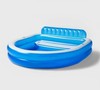Family Pool with Bench 7Ft. 5In L/6Ft. 11In W/27In H Plastic Durable Pool gallery