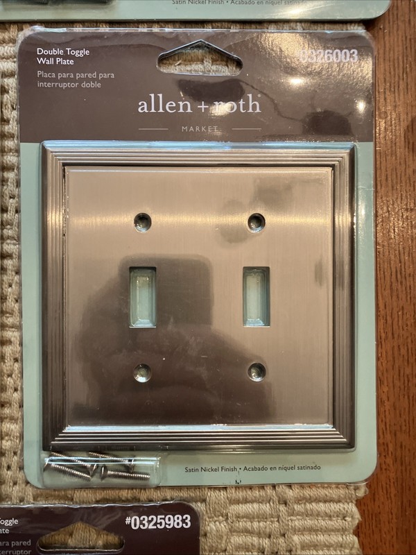 Allen + Roth Triple/Double/Single Toggle Wall Plate Satin Nickel Light Switches gallery
