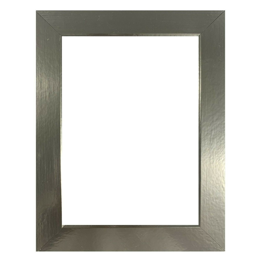 US Art Frames 1.25" Flat Metallic Silver MDF Wall Decor Picture Poster Frame