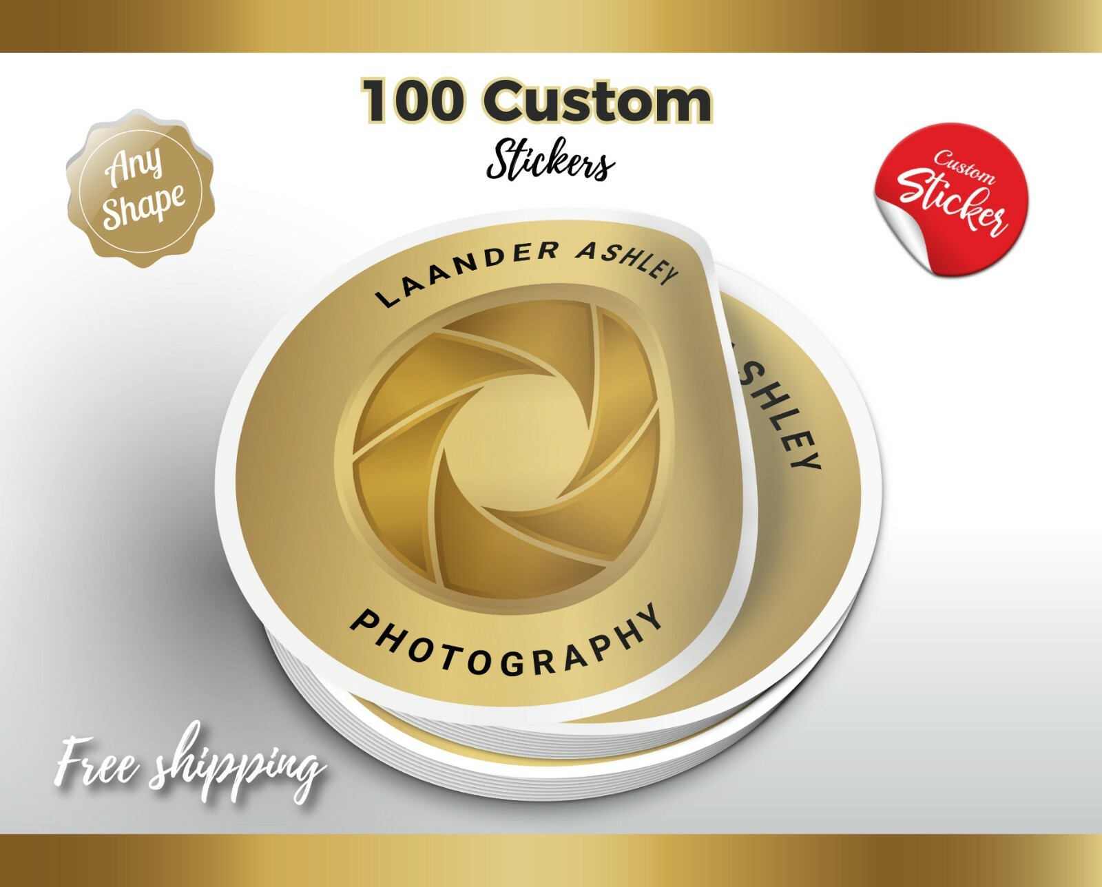 100 Custom Printed Stickers | Die Cut Vinyl | Bulk product labels | vinyl labels gallery