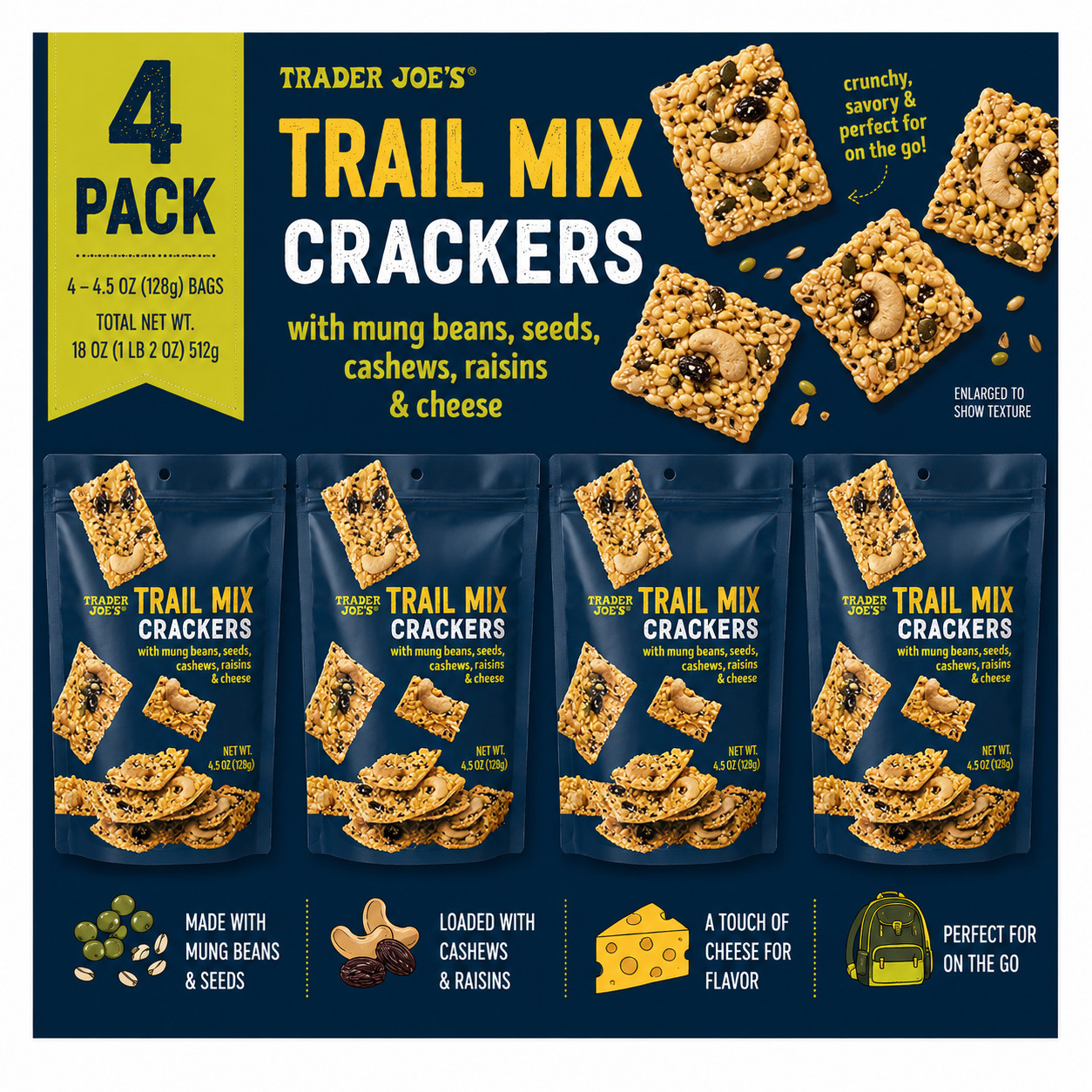 4-Pack Trader Joe's Trail Mix Crackers gallery