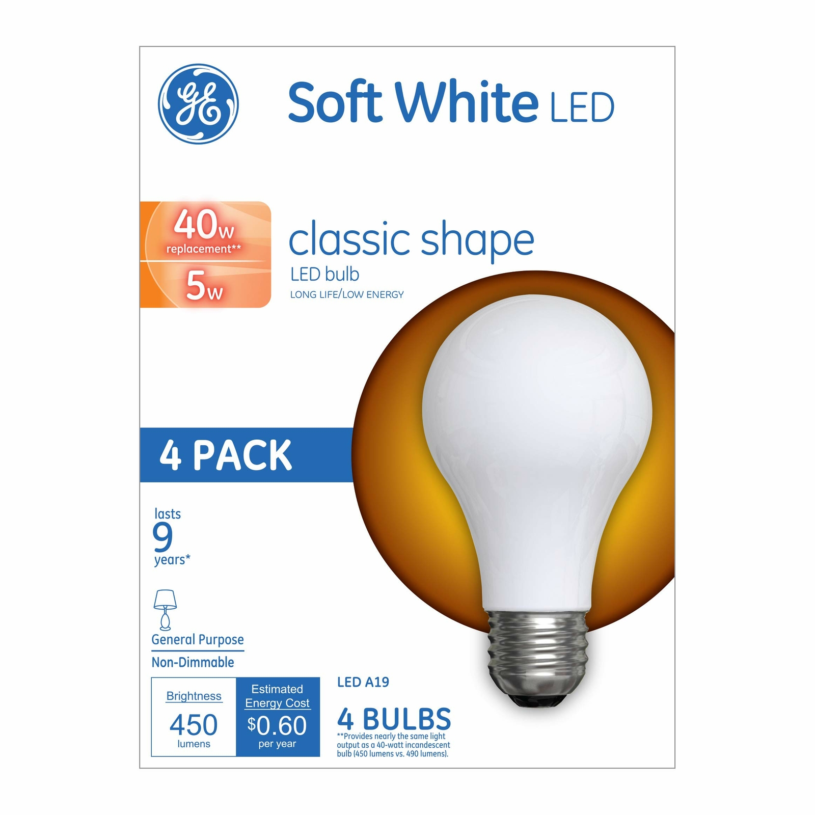 GE Lighting 99176 Frosted Finish Light Bulb General Purpose Classic Shape A19 gallery