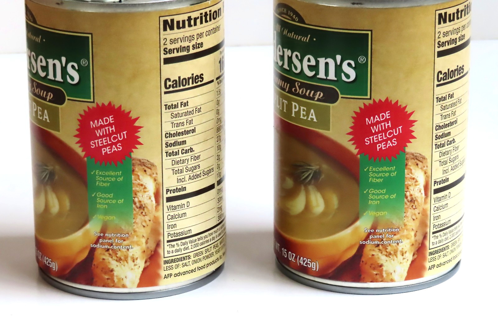 2 Cans Andersen’s Vegan Split Pea Creamy Soup, Heat & Eat, 15 Oz., Best By 5/27 gallery