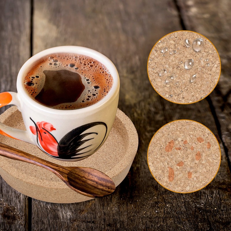 4pcs Cork Coaster with Lip for Absorbent Heat Resistant Drink Coaster gallery