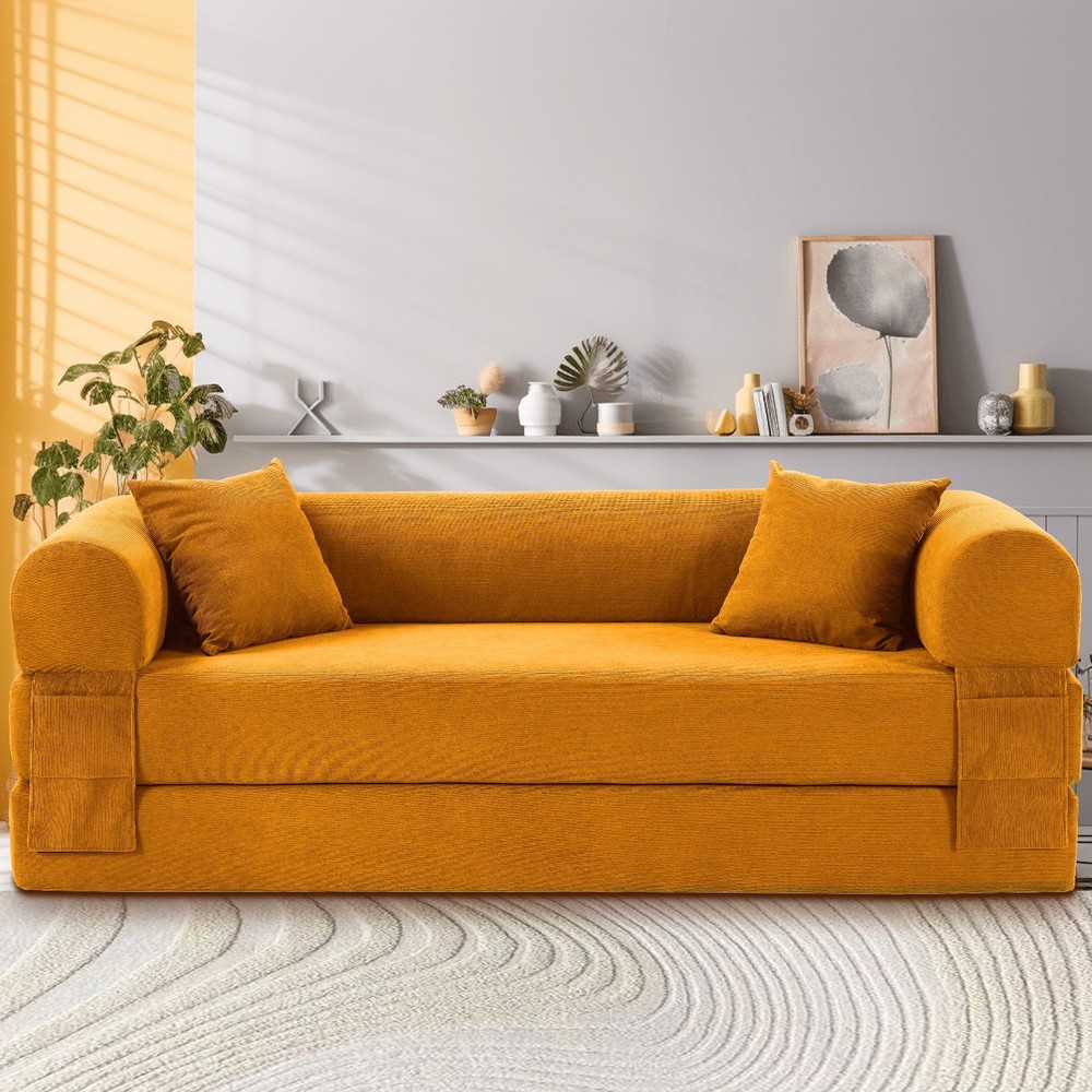 4-in-1 Compression Sofa-80" Convertible Floor Sofa Bed,Pull Out Sleeper Sofa Bed