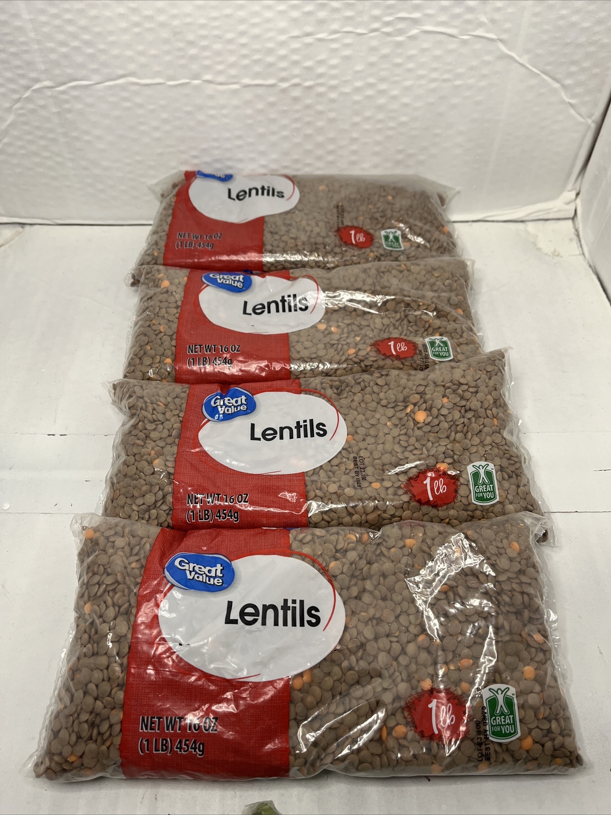 Great Value Brand Lentils 4 One Pound Bags Exp: 3/25 gallery