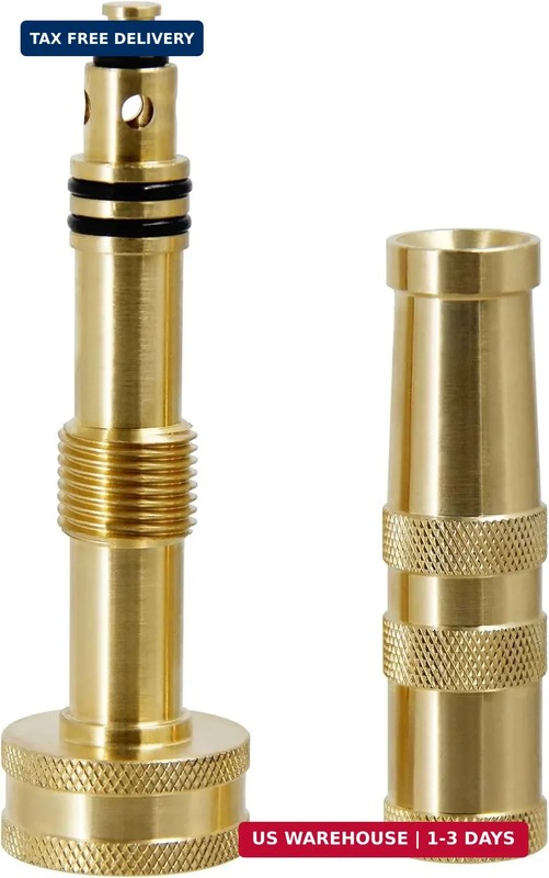 Triumpeek Solid Brass Hose Nozzle, 4 Pack 4"L Heavy Duty Brass Garden Hose Nozzl gallery