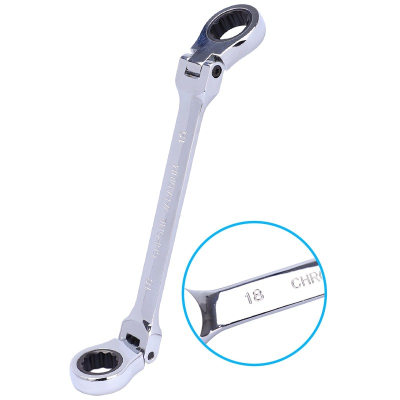 6PCS Flex-Head Double Box End Ratcheting Wrenches Extra Long Metric Universal US gallery