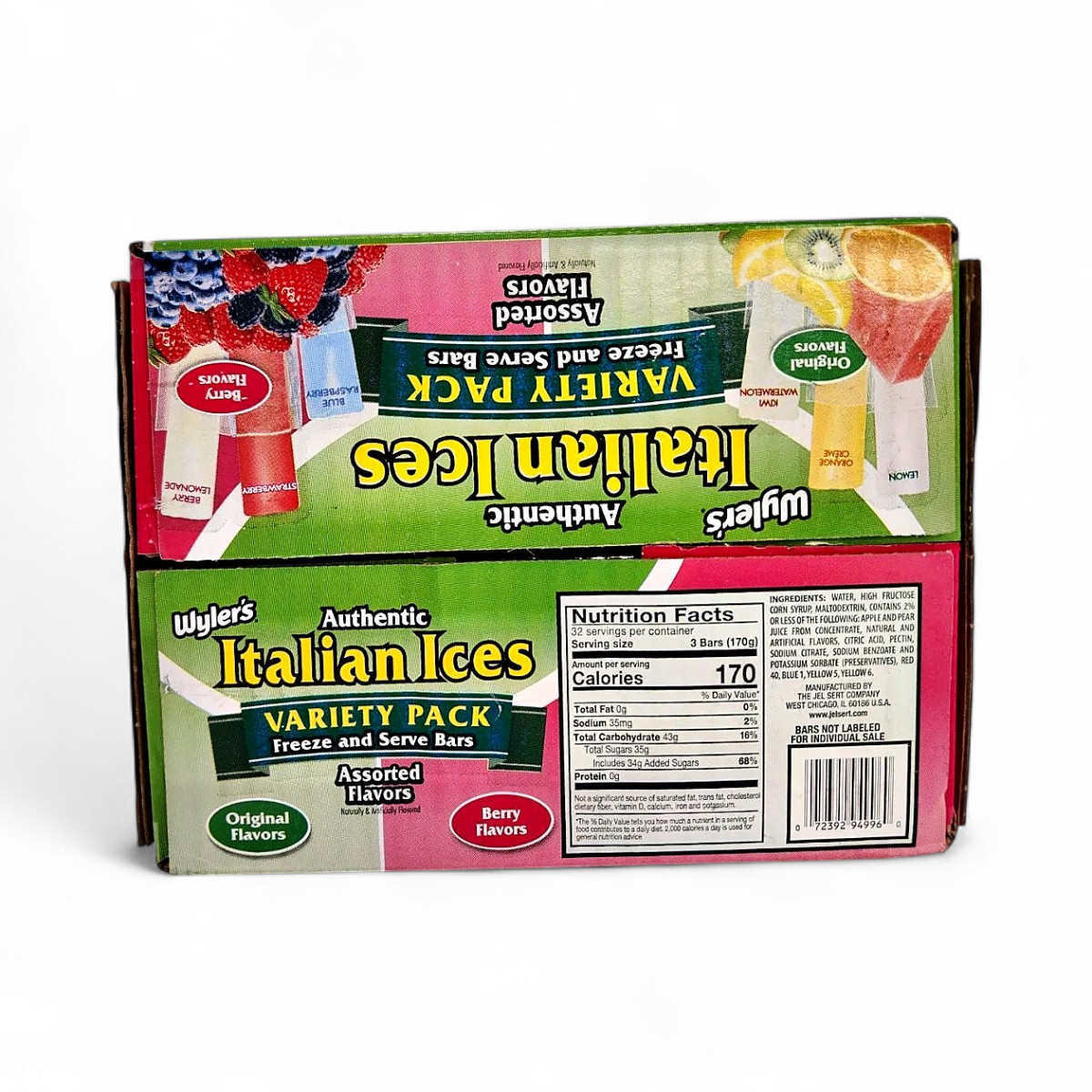 Wyler's Authentic Italian Ices Dessert Bar Pops Variety, 2 oz, 96-Pack gallery
