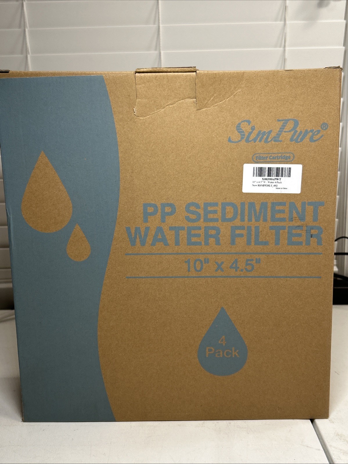 4 Pack Simpure 4.5"X 10" MPP Sediment Filter Cartridges Replacement Mpp-f10B-5 gallery