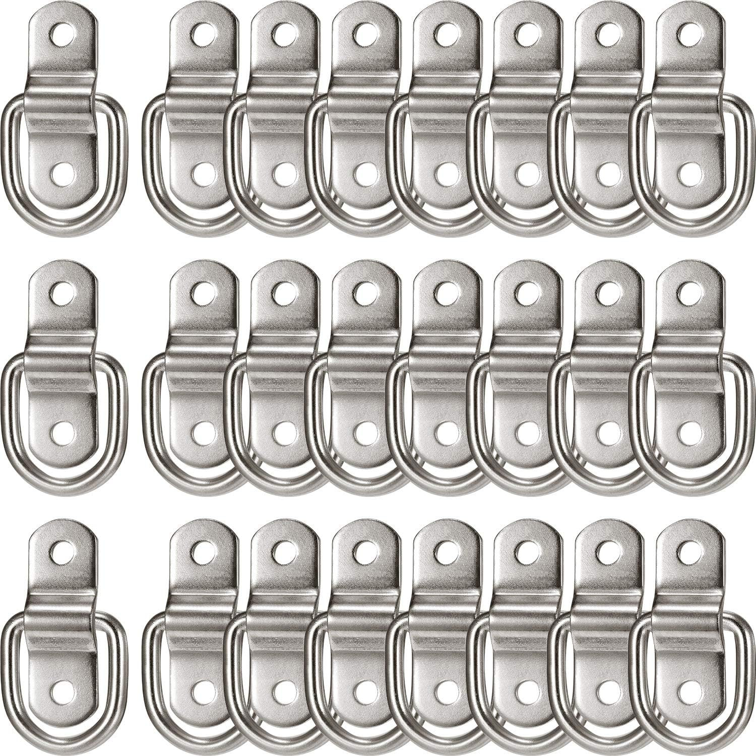 24 Pieces D-Ring Tie down 1/4 Inch 700 Lbs D-Ring Bracket Mounting Plate for Rat gallery