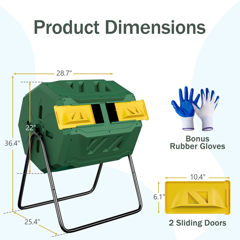 Large Composter Outdoor Garden Compost Bin Green 43 Gallon Easy to Assemble gallery