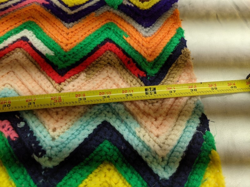 Crochet Multicolor Chevron Zig Zag Pattern Afghan Throw Blanket 64" x 38” TF gallery