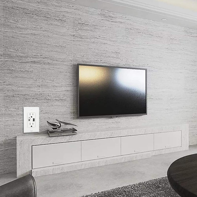 Type A & Type C USB Wall Charging Outlet, 4.2A High Speed Dual USB Socket, 15... gallery