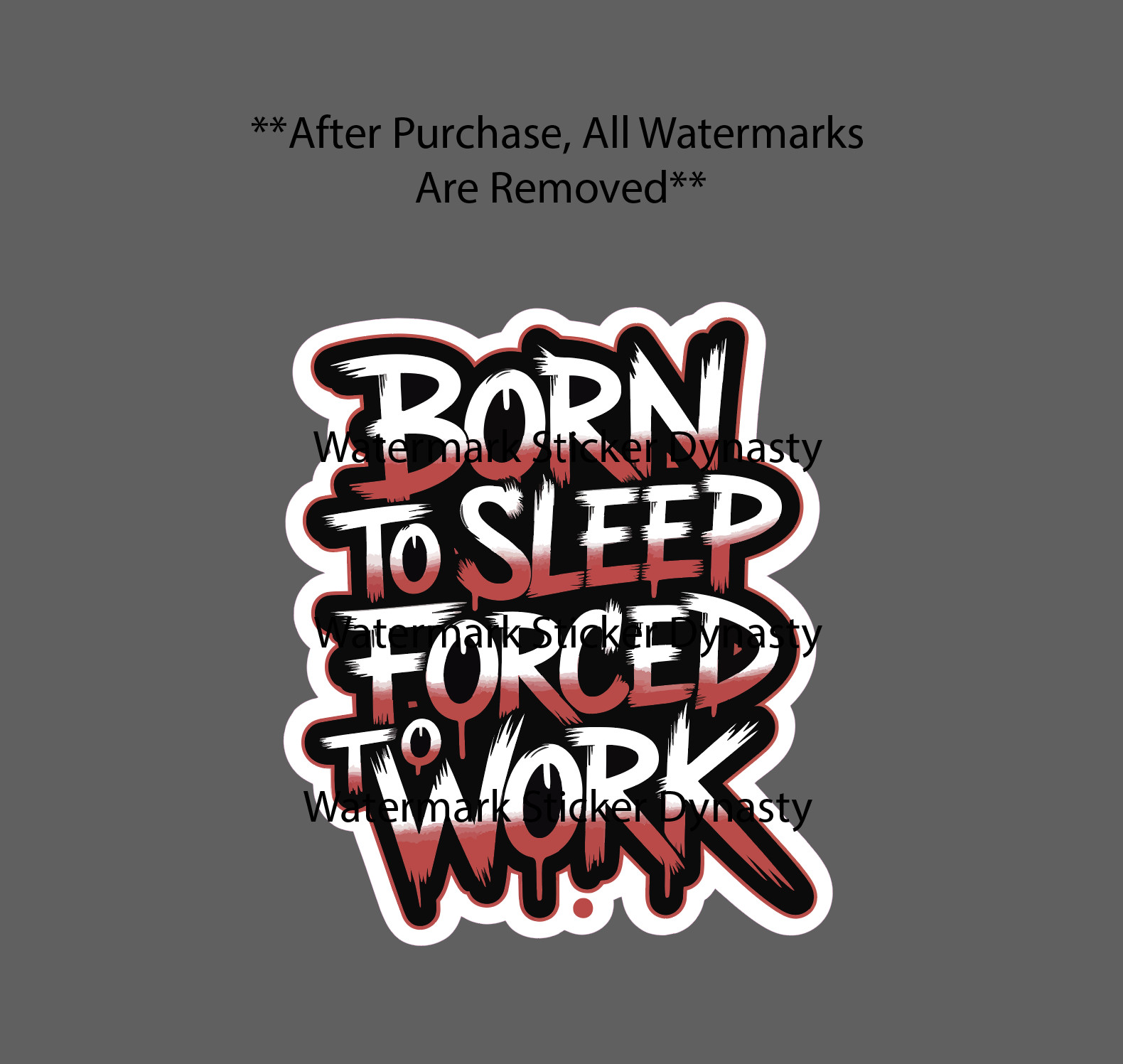 Born To Sleep Forced To Work Sticker Waterproof Decal Quote Funny Humor Gift NEW gallery