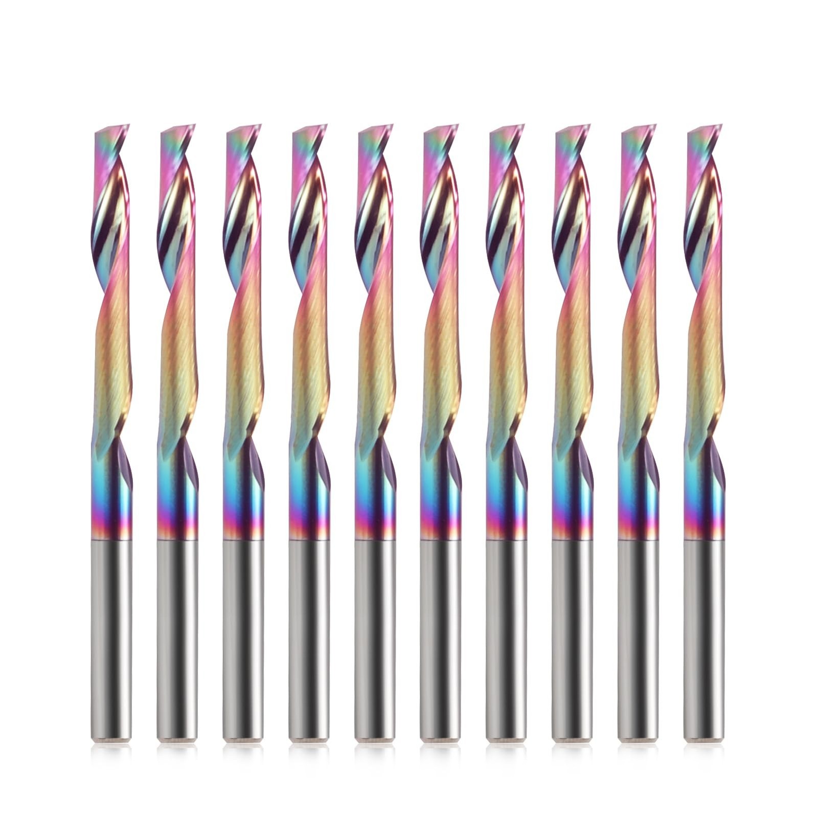 HOZLY CNC Single Flute Router Bits 1/8 Inch Shank,1/8 Inch Cutting Dia,22mmʌ gallery