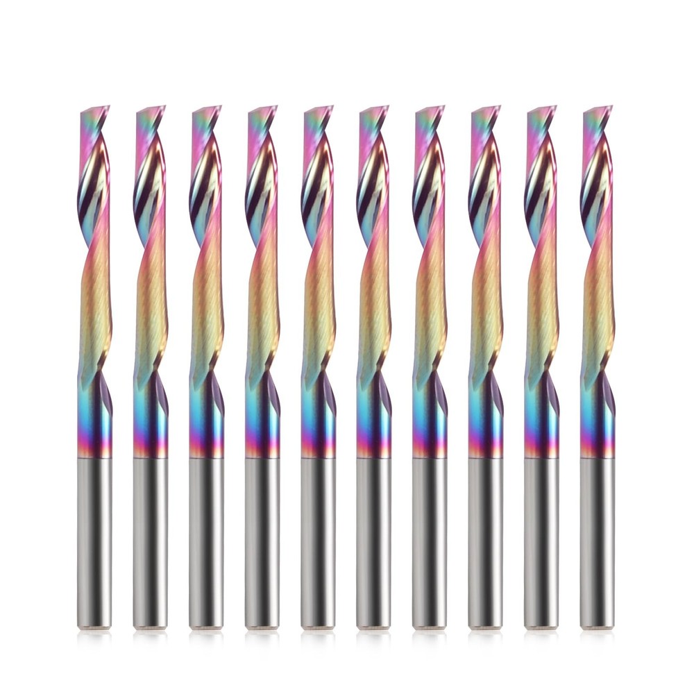 HOZLY CNC Single Flute Router Bits 1/8 Inch Shank,1/8 Inch Cutting Dia,22mmʌ